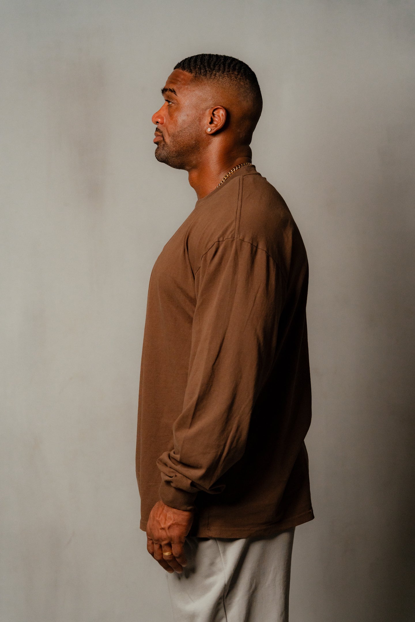 OVERSIZED BOX L/S TEE IN COCO