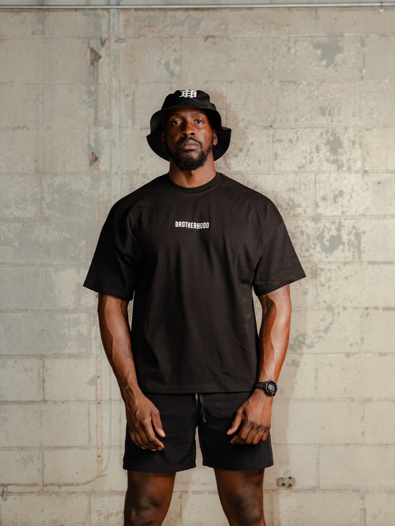 BROTHERHOOD BOXY TEE IN BLACK