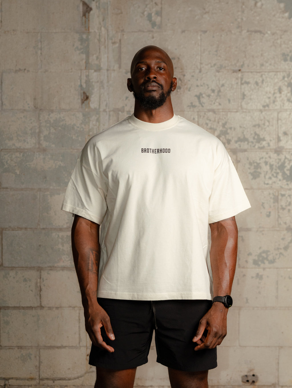 BROTHERHOOD BOXY TEE IN CREAM