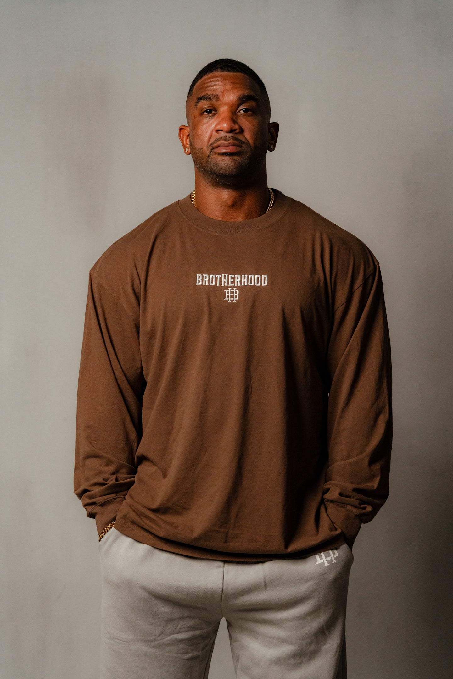 OVERSIZED BOX L/S TEE IN COCO