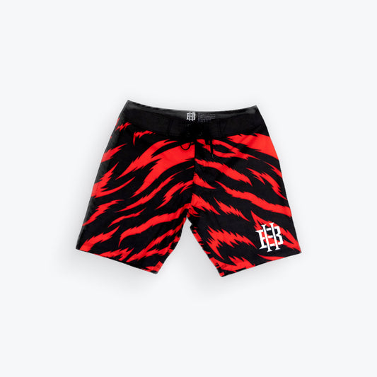 TIGER BOARDSHORTS IN RED